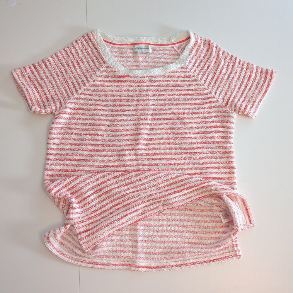 liz claiborne Short Sleve Sweater Top so cute & versatile weekender classic glam